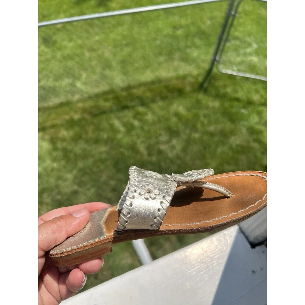 Jack Rogers Miss Hamptons Girls Metallic Gold Leather Sandals Size 13
